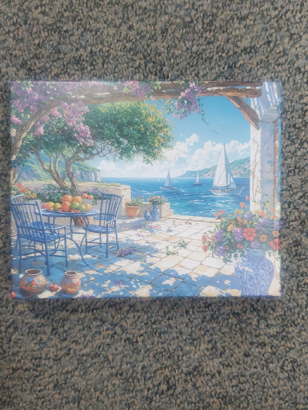 Coastal Terrace 1000 Piece Puzzle in Blue and Multicolor